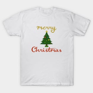 Merry Christmas+Tree Design T-Shirt